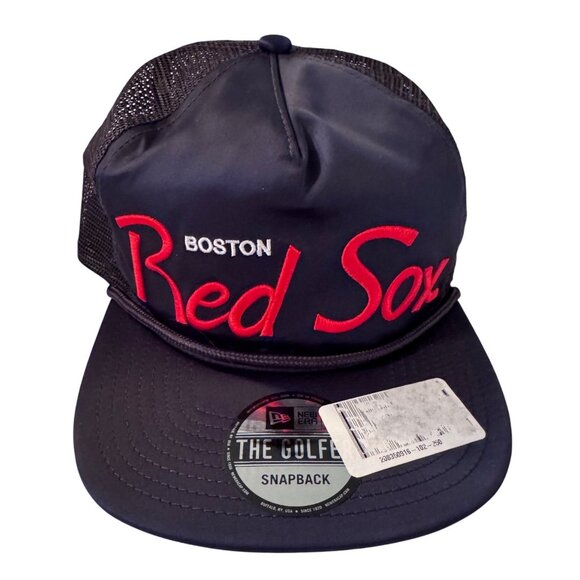 Boston Red Sox Snapback Hat Navy BOS New Era One Size Fits Most NWT Net Back Tru - Picture 2 of 8
